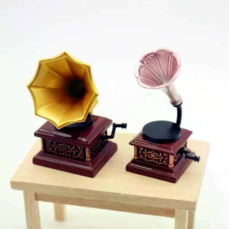 Sustainable Living Products - Puppenhaus Vintage Phonograph Miniaturen Modell Wohnzimmer